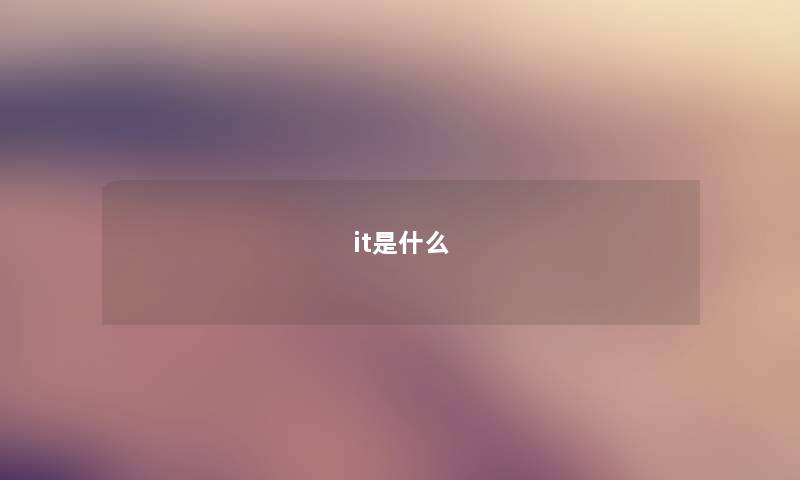 it是什么