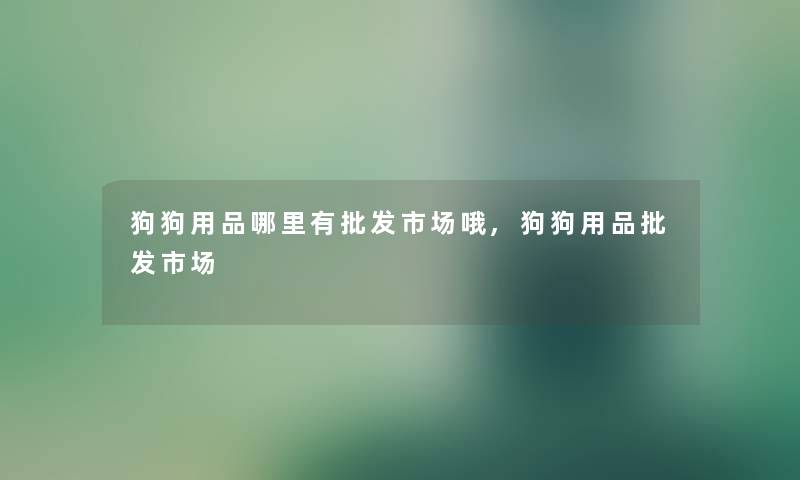 狗狗用品哪里有批发市场哦,狗狗用品批发市场