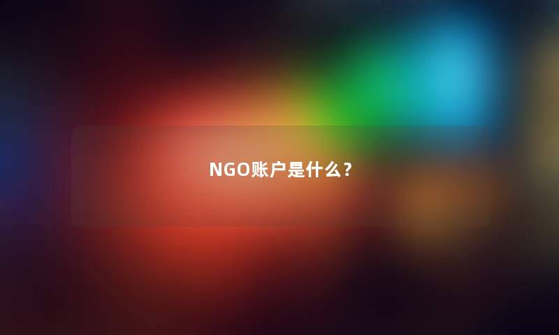 NGO账户是什么？