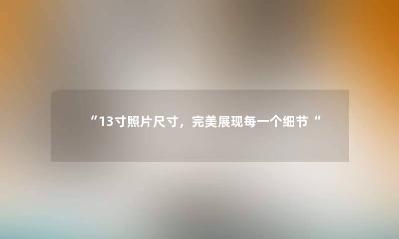 “13寸照片尺寸，完美展现每一个细节“