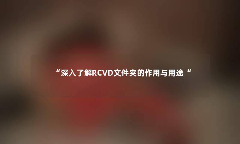 “深入了解RCVD文件夹的作用与用途“