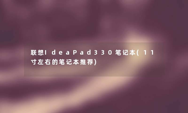 联想IdeaPad330笔记本(11寸左右的笔记本推荐)