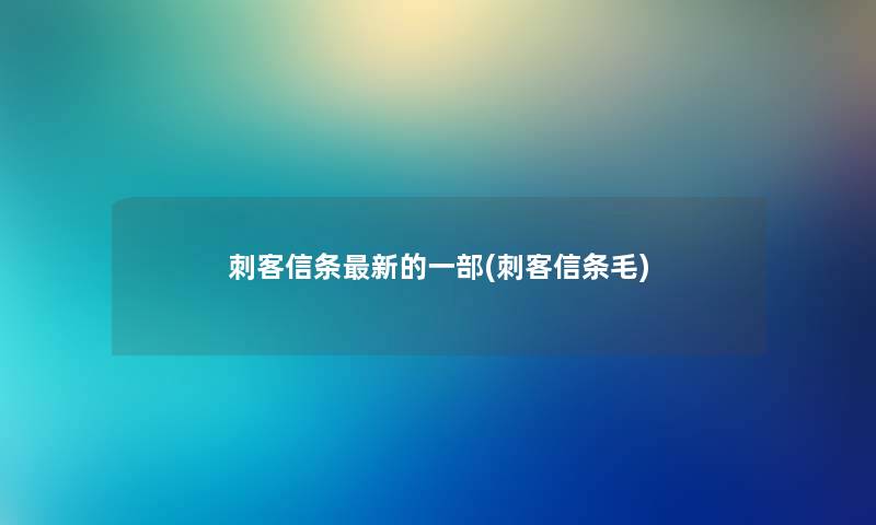 刺客信条新的一部(刺客信条毛)