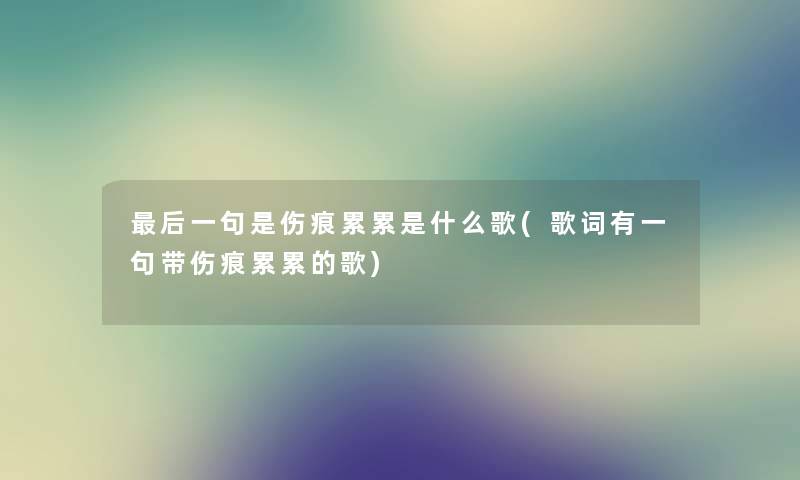 这里要说一句是伤痕累累是什么歌(歌词有一句带伤痕累累的歌)