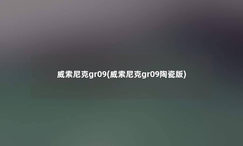 威索尼克gr09(威索尼克gr09陶瓷版)