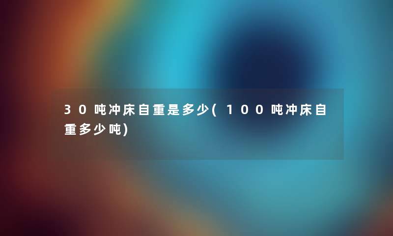 30吨冲床自重是多少(100吨冲床自重多少吨)