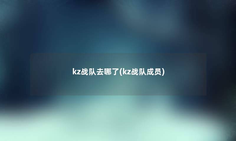 kz战队去哪了(kz战队成员)